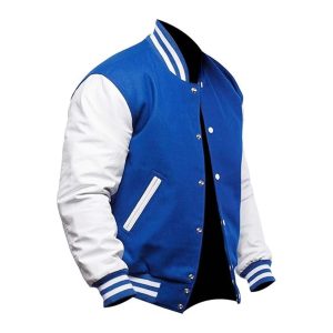 Men's Thin Wool Varsity Jacket Winter Warm Plus Size Silk Lining Stand Collar