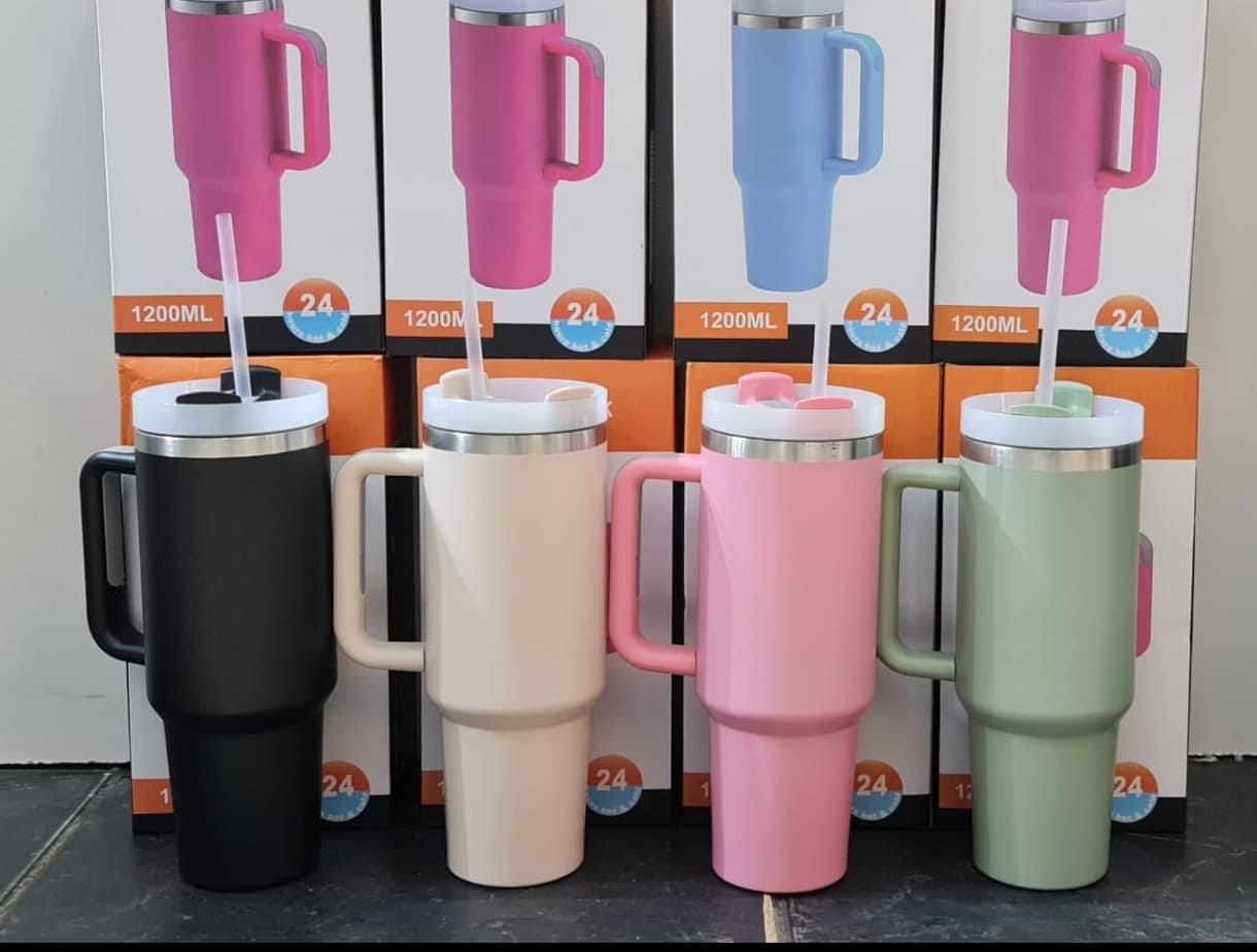 1200ml Sip-and-Go Plastic Tumbler